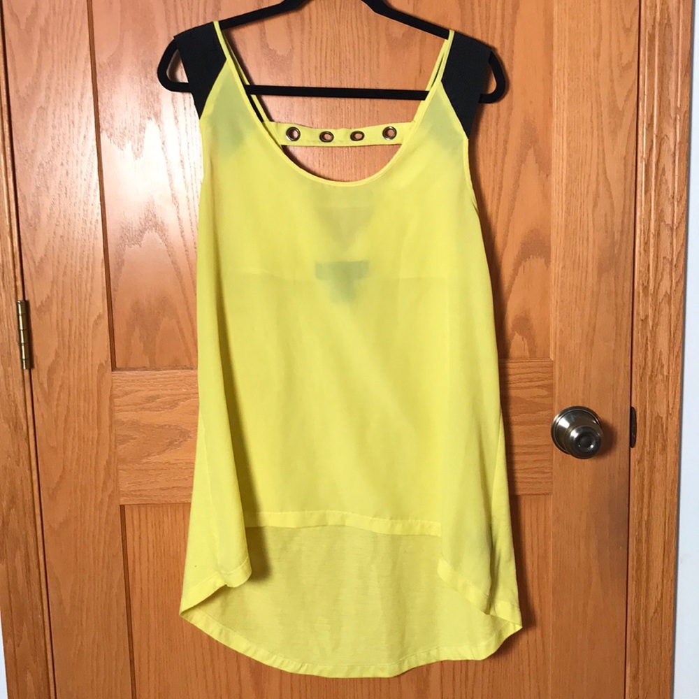 Kardashian Kollection Flowy Yellow Activewear Top